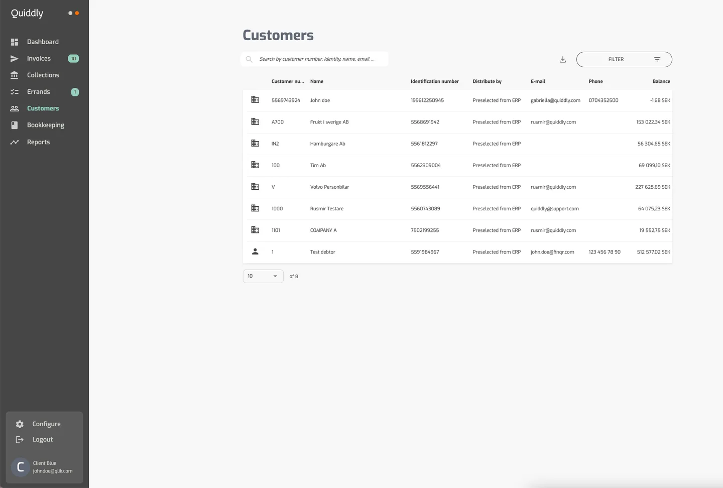 Work With Client Portal: Customers