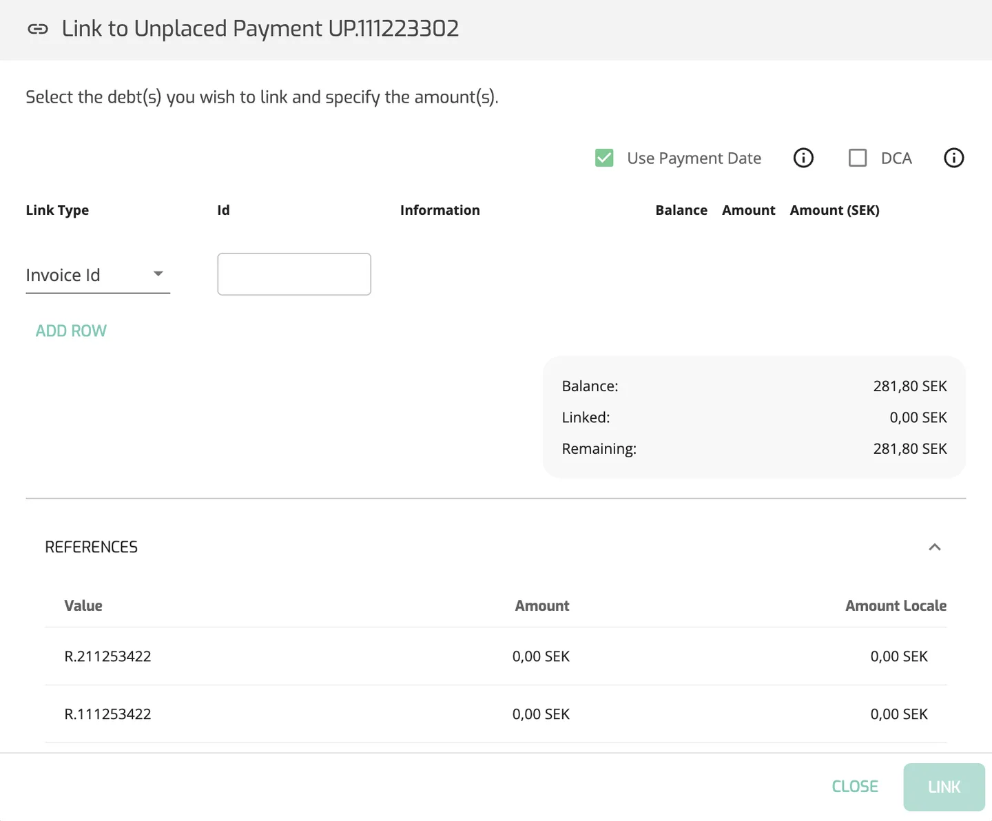 Way of Working – Unplaced Payments: Action 1 — Link