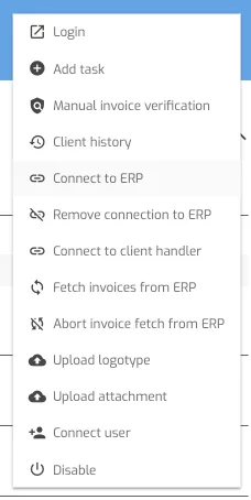 Onboard ERP Integration: Initiate Connection by Operator