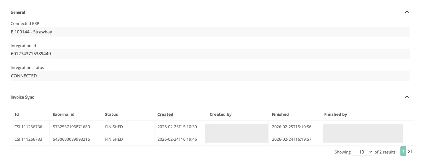 Onboard ERP Integration: Verify Connection by Operator