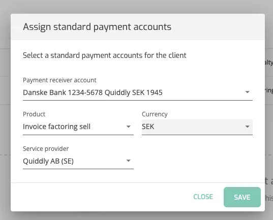 Onboard Client: Assign Bank Accounts for Payments