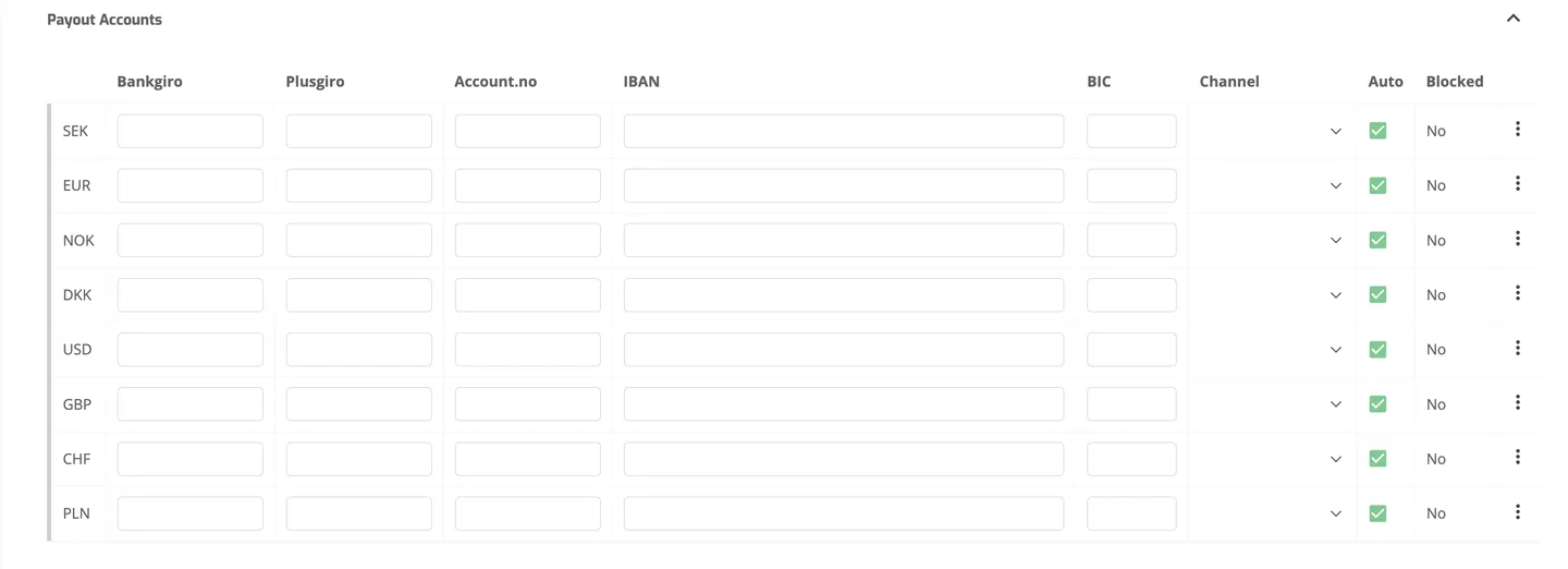 Onboard Client: Provide Bank Account information