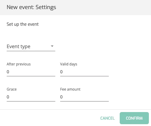 Setup Debt Collection: Add new Workflow Event