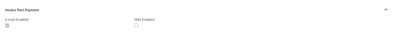 Setup Invoice Profiles: Part Payment Settings