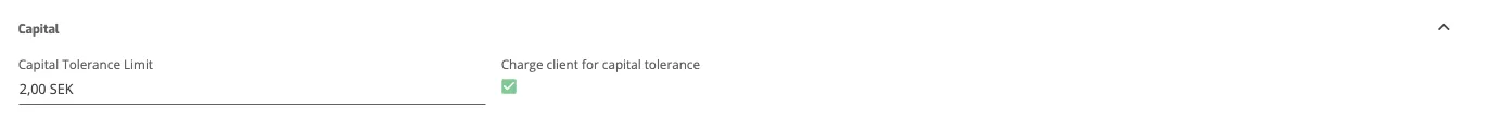 Setup Invoice Profiles: Capital Settings