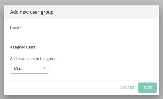 Setup User Administration: Create User Group OPTIONAL
